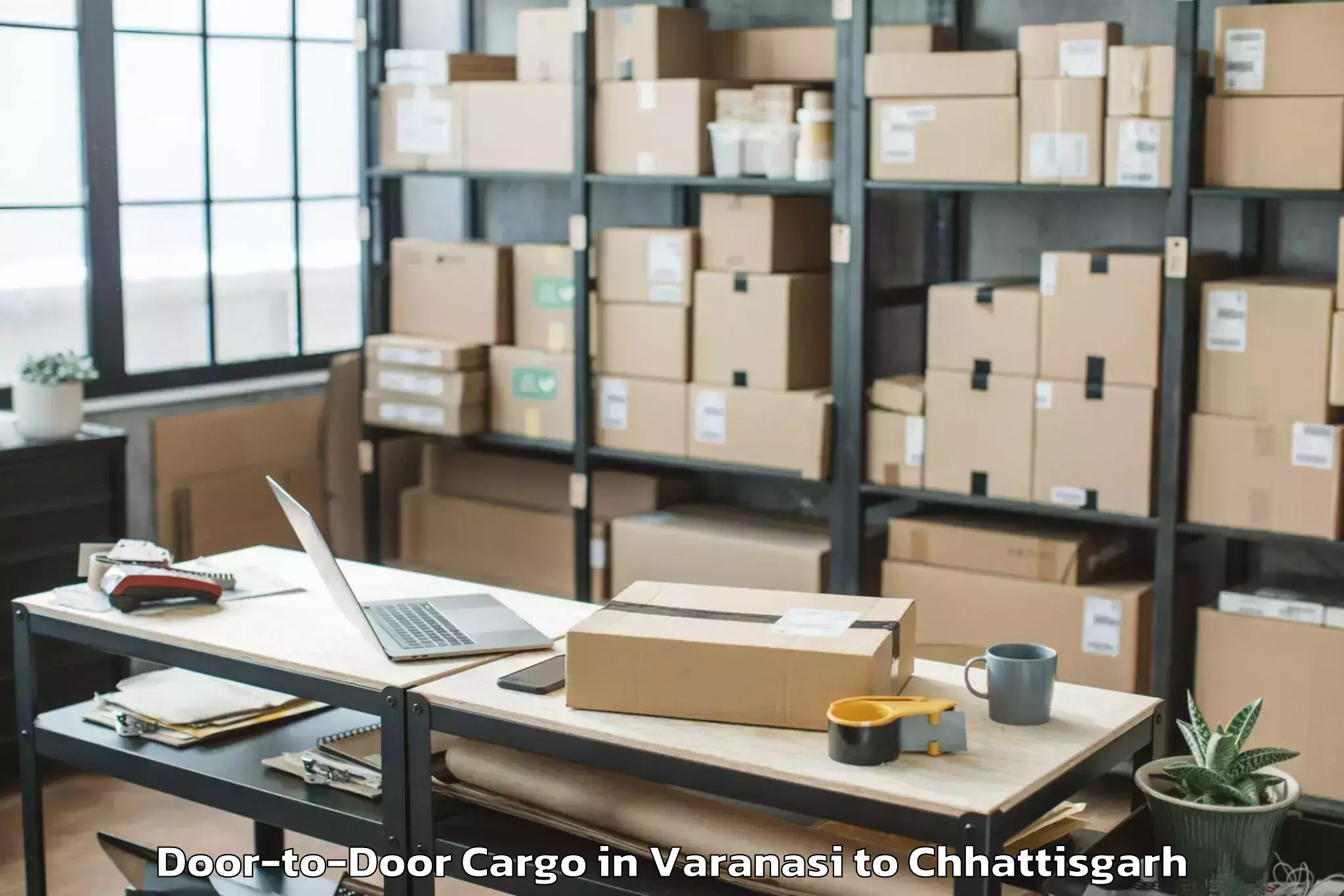 Top Varanasi to Sonhat Door To Door Cargo Available